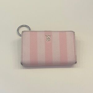 Victoria's Secret Pink Striped Wallet with Ring for wristlet